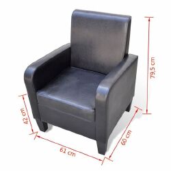 Krėslas, juodas, dirbtinė oda - Foteliai