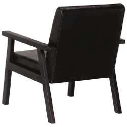 Krėslas, juodas, tikra oda - Foteliai