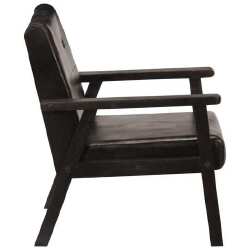 Krėslas, juodas, tikra oda - Foteliai