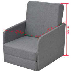Krėslas-lova (šviesiai pilka) - Foteliai