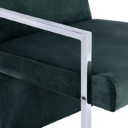 Krėslas su chromuotomis kojomis, žalia sp., aksomas - Foteliai