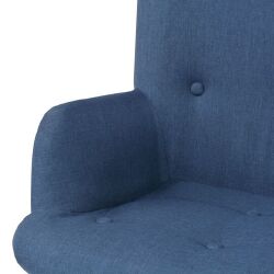 Krėslas su pakoja, mėlynas, audinys - Foteliai