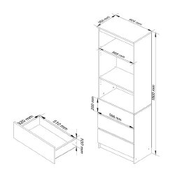 Lentyna NORE CLP R60, baltos spalvos - Lentynos