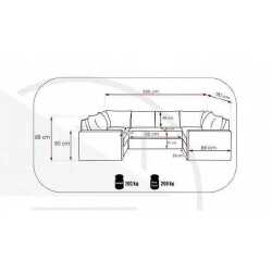 Minkštas kampas DENVER PLUS (P285xA88xG182) mdl 5/montana 101 - U formos minkšti kampai