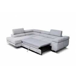 Medinio rėmo kampinė sofa su Aston 08 audiniu