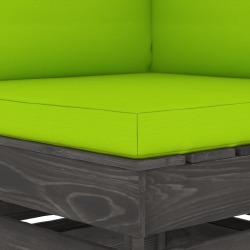 Modulinė kampinė sofa- su pagalvėmis, pilkai impregnuota mediena - Foteliai, sofos