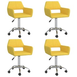 Pasukamos, geltonos spalvos, valgomojo kėdės, 4vnt.