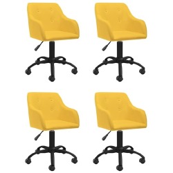 Pasukamos valgomojo kėdės, 4 vnt., geltonos spalvos audinys