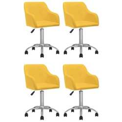 Pasukamos valgomojo kėdės, 4 vnt., geltonos spalvos, audinys