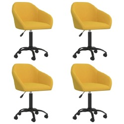 Pasukamos valgomojo kėdės, 4vnt., geltona spalva, aksomas