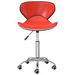 Pasukamos valgomojo kėdės, 4vnt., raudonos, dirbtinė oda - Pusbario kėdės