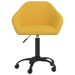 Pasukamos valgomojo kėdės, 6 vnt., geltonos spalvos, aksomas - Kėdės