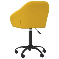 Pasukamos valgomojo kėdės, 6 vnt., geltonos spalvos, aksomas - Kėdės