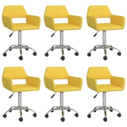 Pasukamos valgomojo kėdės, 6vnt., geltonos spalvos, audinys