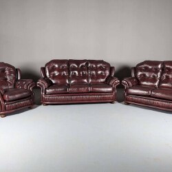 Prabangus Chesterfield stiliaus minkštų baldų komplektas