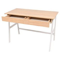 Rašomasis stalas (110x55x75 cm, balta ir ąžuolo sp.) - Darbo stalai