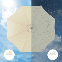 Reguliuojamas skėtis su LED apšvietimu Ø 300 cm, smėlio spalvos - Lauko skėčiai