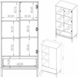 Sekcija QUERTY 1 (P240xA190xG41) hikora - Komplektai, sekcijos