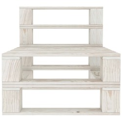 Sodo baldų komplektas iš palečių, 6 dalių, baltas, mediena - Lauko baldų komplektai