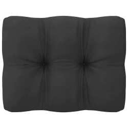 Sodo komplektas, 9 dalių, juodas pušies masyvas su pagalvėmis - Lauko baldų komplektai