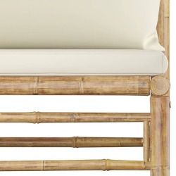 Sodo komplektas su kreminėmis pagalvėmis, 10 dalių, bambukas - Lauko baldų komplektai