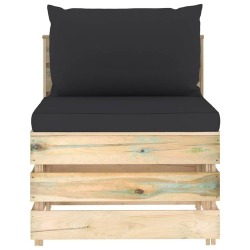 Sodo komplektas su pagalvėlėmis, 10 -dalių, impregnuota mediena - Lauko baldų komplektai