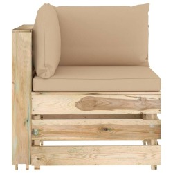 Sodo komplektas su pagalvėlėmis (6 d., impregnuotos medienos) - Lauko baldų komplektai