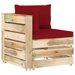 Sodo komplektas su pagalvėlėmis, 9 dalių, mediena impregnuota - Lauko baldų komplektai