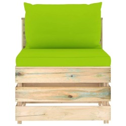 Sodo komplektas su pagalvėlėmis, impregnuota mediena, 9 dalių - Lauko baldų komplektai