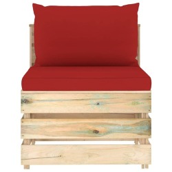Sodo komplektas su pagalvėlėmis, impregnuota mediena, 9 dalys - Lauko baldų komplektai