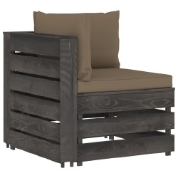 Sodo komplektas su pagalvėlėmis/ruda, impregnuota mediena, 6 dalys - Lauko baldų komplektai