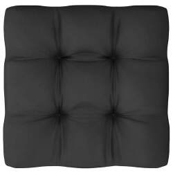 Sodo komplektas, su pagalvėmis, 7 dalių, juodas, pušies masyvas - Lauko baldų komplektai