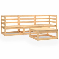 Sodo poilsio baldų komplektas, 4 dalių, pušies medienos masyvas - Lauko baldų komplektai