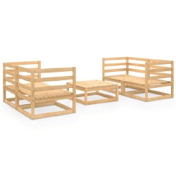 Sodo poilsio baldų komplektas, 5 dalių, pušies medienos masyvas - Lauko baldų komplektai