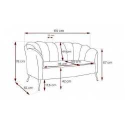 Stilinga sofa su audiniu aptraukta nugarėle