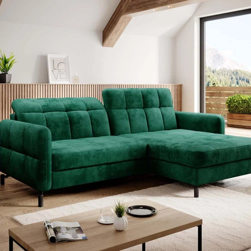 Komfortiška kampinė sofa su automatinio išskleidimo mechanizmu