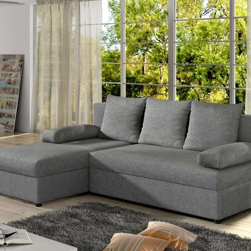 Geometrinė kampinė sofa tinkanti bet kuriam interjeriui