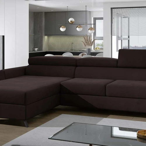 Klasikinė ir funkcionali kampinė sofa EL7306 su metalinėmis kojomis