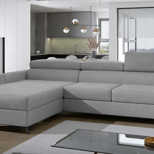 Elegantiška kampinė sofa EL7306 su gilia sėdyne ir minkštais pagalvėmis