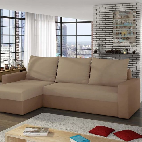 Moderni kampinė sofa EL8456 su erdvia lova ir patalynės saugykla