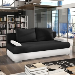 Sofa lova EL1192, juoda/balta