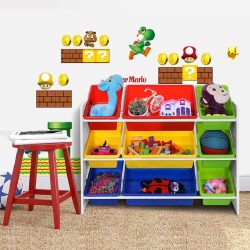 Spalvinga vaikiška lentyna su dėžėmis GKR02W - Žaislų dėžės