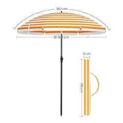 Sulankstomas paplūdimio / sodo skėtis Ø 160 cm GPU60OW - Lauko skėčiai