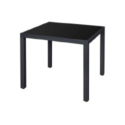 Terasinis stalas su juodo stiklo stalviršiu 85x85x73cm - Stalai