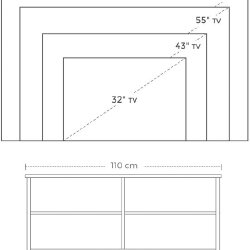 TV spintelė LTV37BX 110 x 40 x 50 cm., tamsiai rudos spalvos - TV spintelės