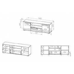 TV staliukas BLINCO BL09 165 sniego pušis / nauja pilka - TV spintelės