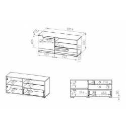 TV staliukas BLINCO BL10 128 sniego pušis / nauja pilka - TV staliukai