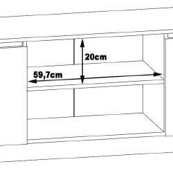 Minimalistinė TV spintelė su lentyna ir moderniu dizainu