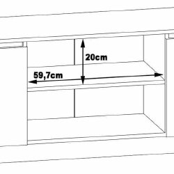 K140 TV spintelė su papildomomis lentynomis ir atsparia dilimui durelių apdaila