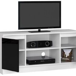 TV staliukas RTV K120, baltos/juodos spalvos - TV spintelės